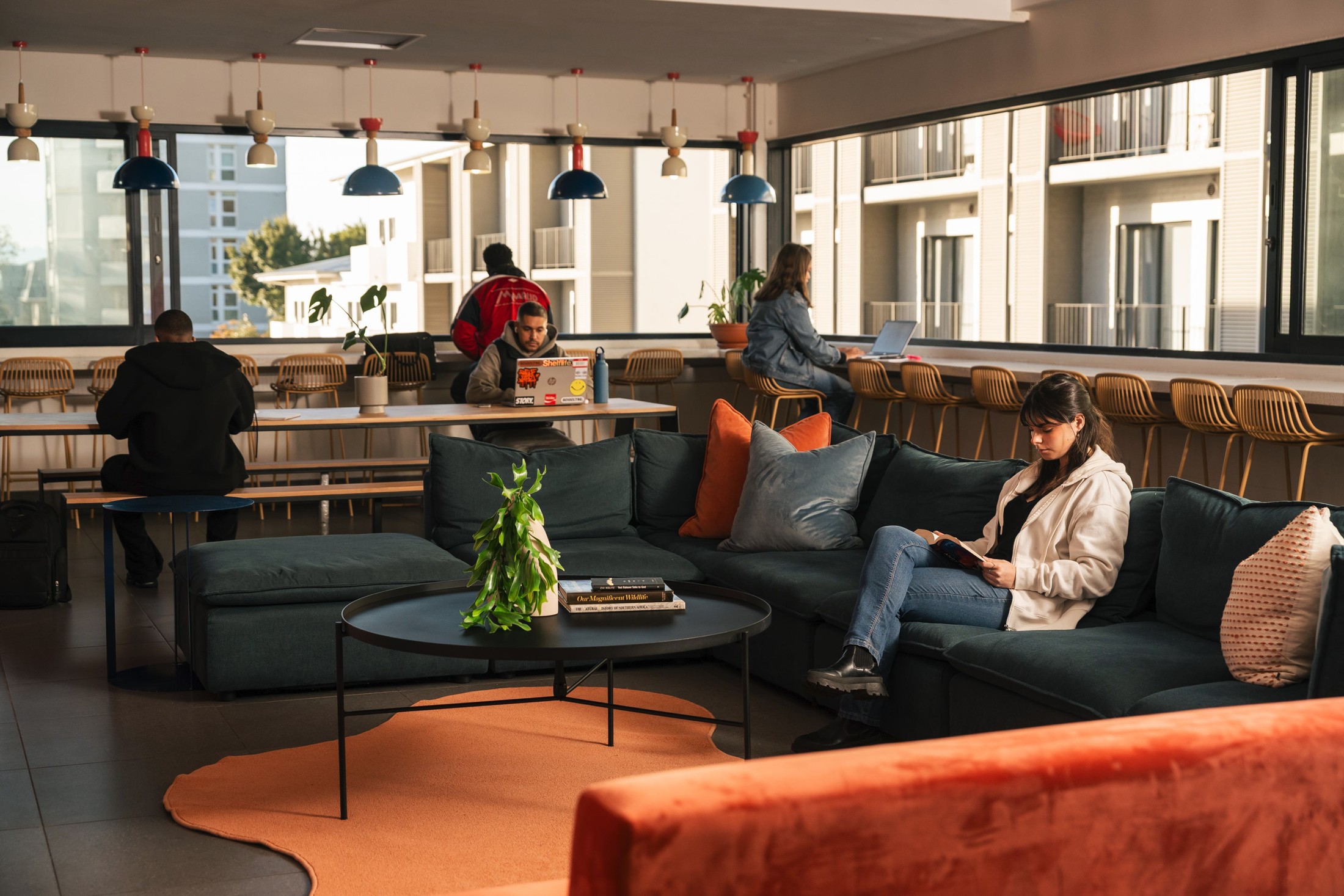 Collaborative study areas and lounge at Lovers Walk.