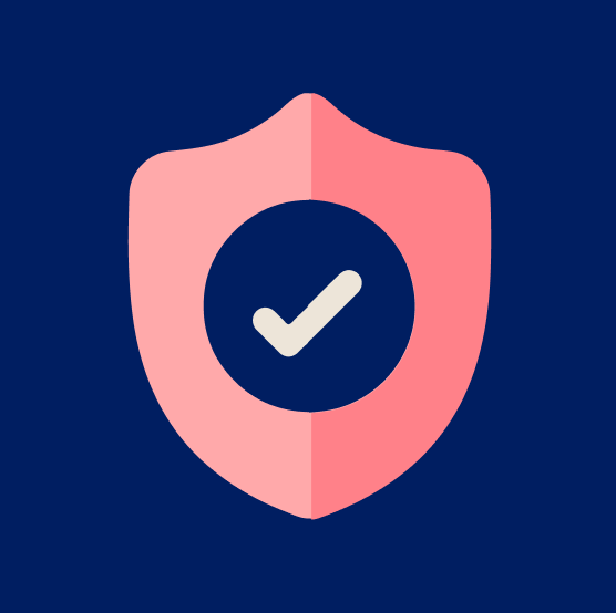 Shield and check illustration for security
