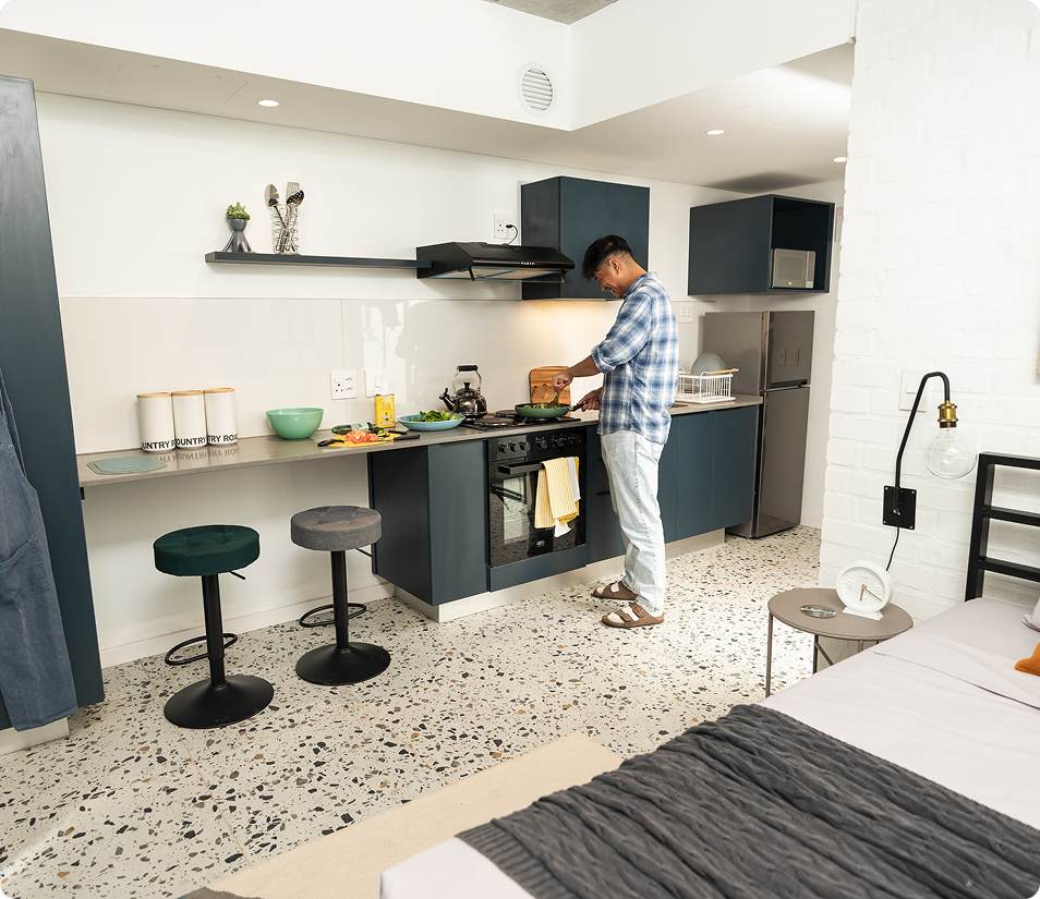 Standard Bachelor kitchenette at Lovers Walk.